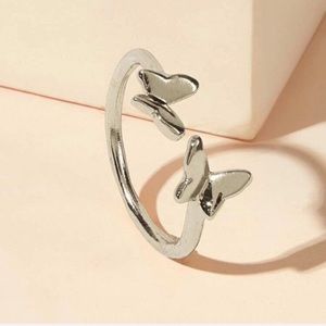 Simple Silver Dainty Butterfly Ring